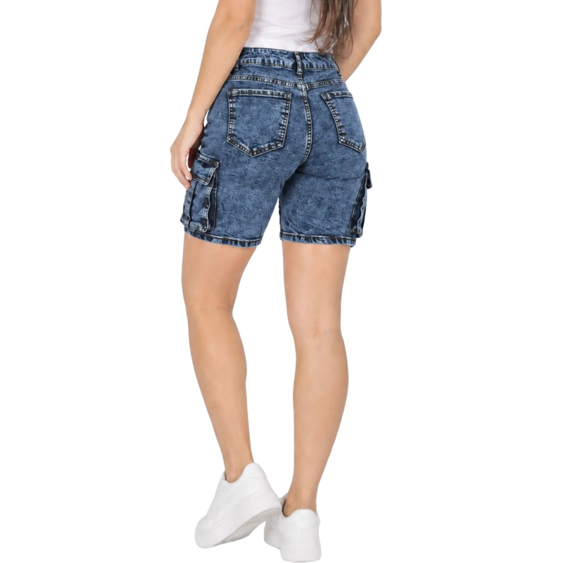 SHORT DE CARGO ELASTICADO TIRO ALTO ALGODON - 2