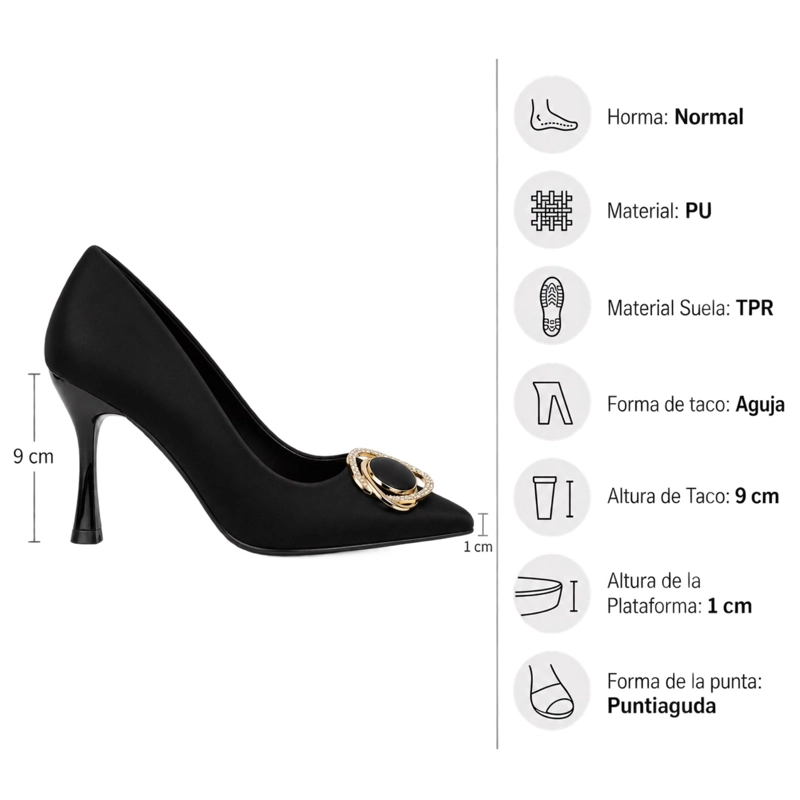 ZAPATO ELEGANTE TACON AGUJA PUNTIAGUDO - 7