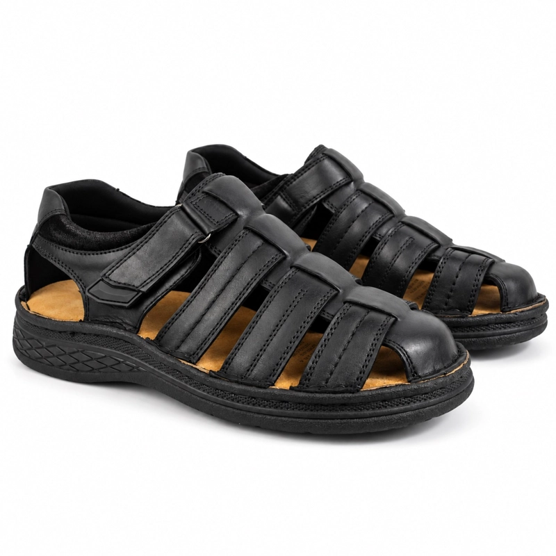 SANDALIA CUERO AJUSTE DE VELCRO - 2