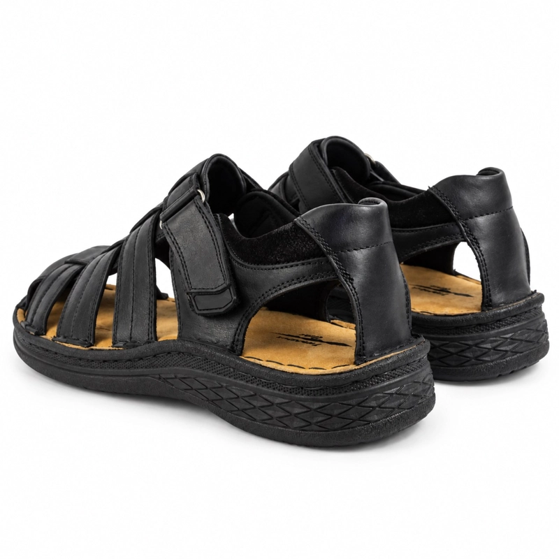 SANDALIA CUERO AJUSTE DE VELCRO - 4