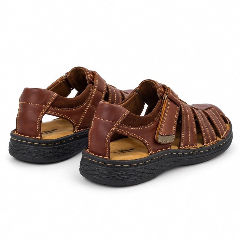 SANDALIA CUERO AJUSTE DE VELCRO - 4