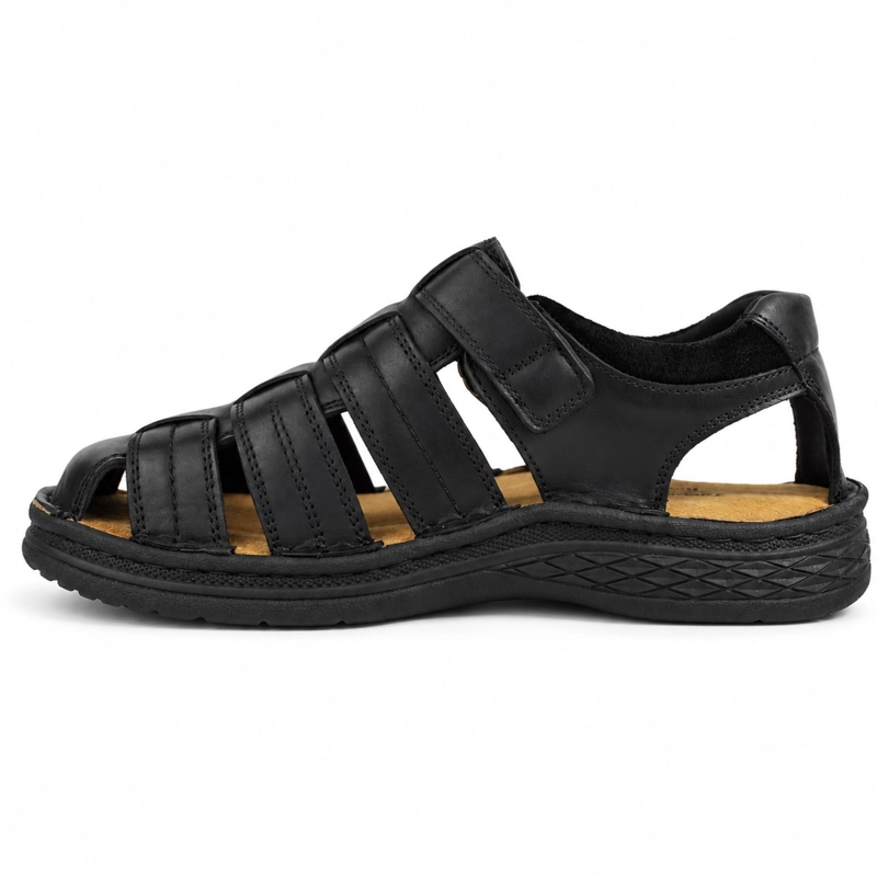 SANDALIA CUERO AJUSTE DE VELCRO - 5