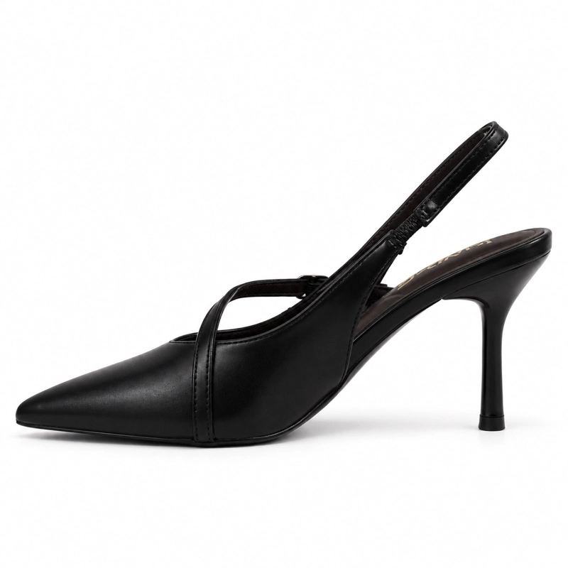 ZAPATO STILETTO TACON AGUJA PUNTIAGUDO ECOCUERO - 5