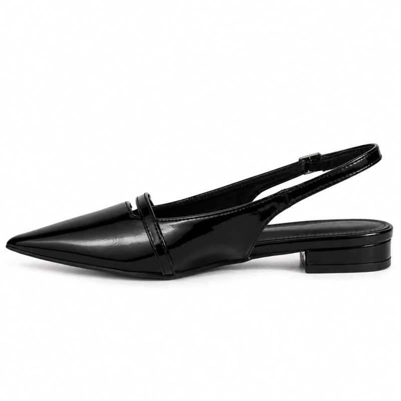 ZAPATO STILETTO TACO BAJO CHAROL EN PUNTA - 5