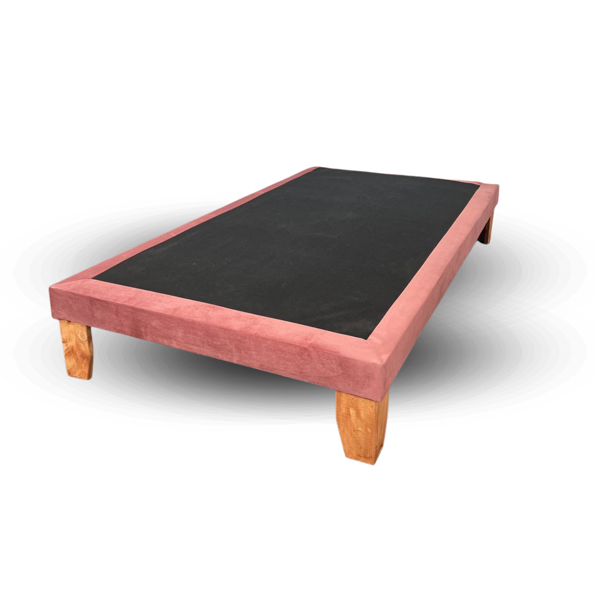 BASE CAMA EUROPEA DULCES SUEÑOS 1.5 PLAZA 105X190 PALO ROSA FELPA - 1