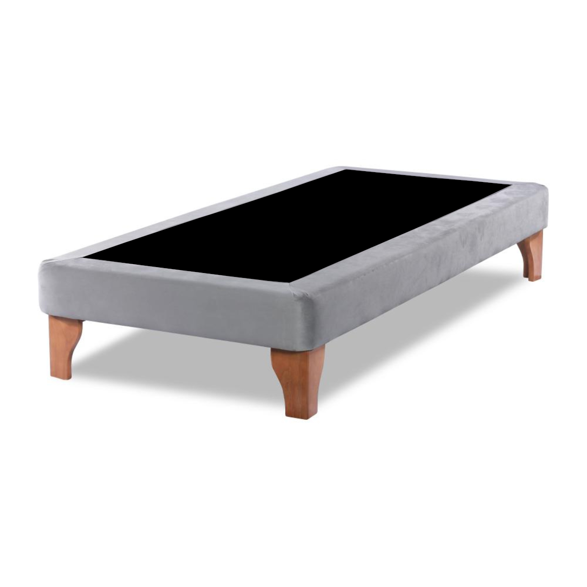 BASE CAMA EUROPEA DULCES SUEÑOS 1.5 PLAZA 190X105 GRIS CLARO FELPA - 1