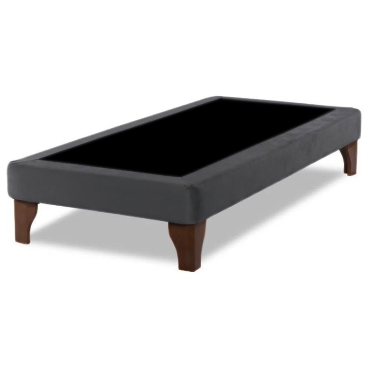 BASE CAMA EUROPEA DULCES SUEÑOS 1.5 PLAZA 190X105 GRIS OSCURO FELPA - 1