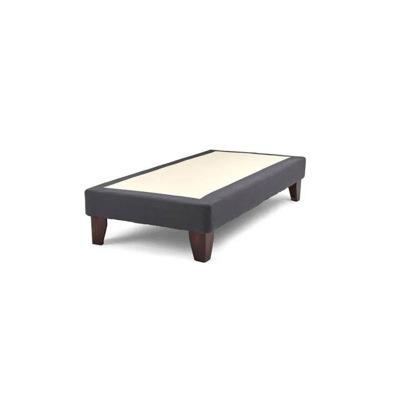 BASE CAMA EUROPEA DULCES SUEÑOS 1.5 PLAZA 200X105 GRIS OSCURO FELPA - 1