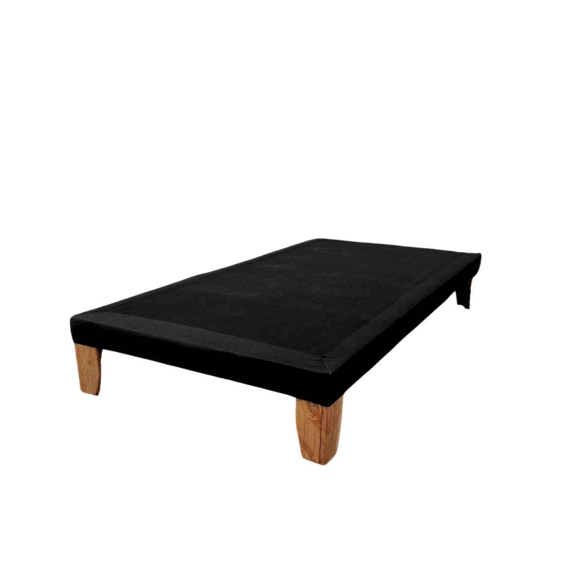 BASE CAMA EUROPEA DULCES SUEÑOS 1.5 PLAZA 190X105 NEGRO FELPA - 1