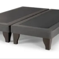 BASE CAMA EUROPEA DULCES SUEÑOS KING GRIS GRAFITO LINO - 1