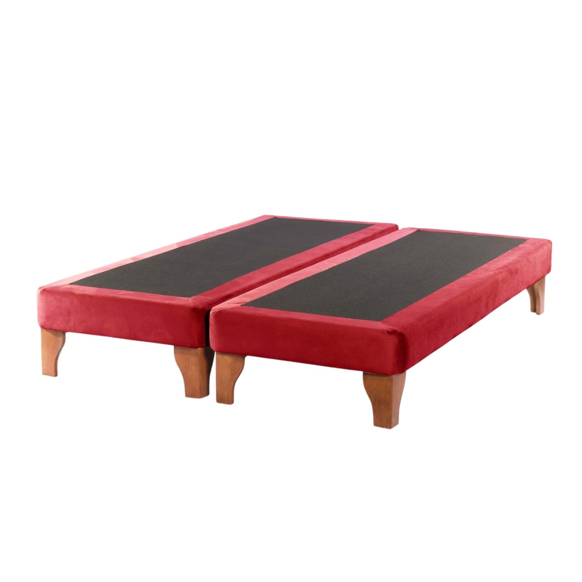 BASE CAMA EUROPEA DULCES SUEÑOS 2 PLAZAS 150X190 ROJO EN FELPA - 1