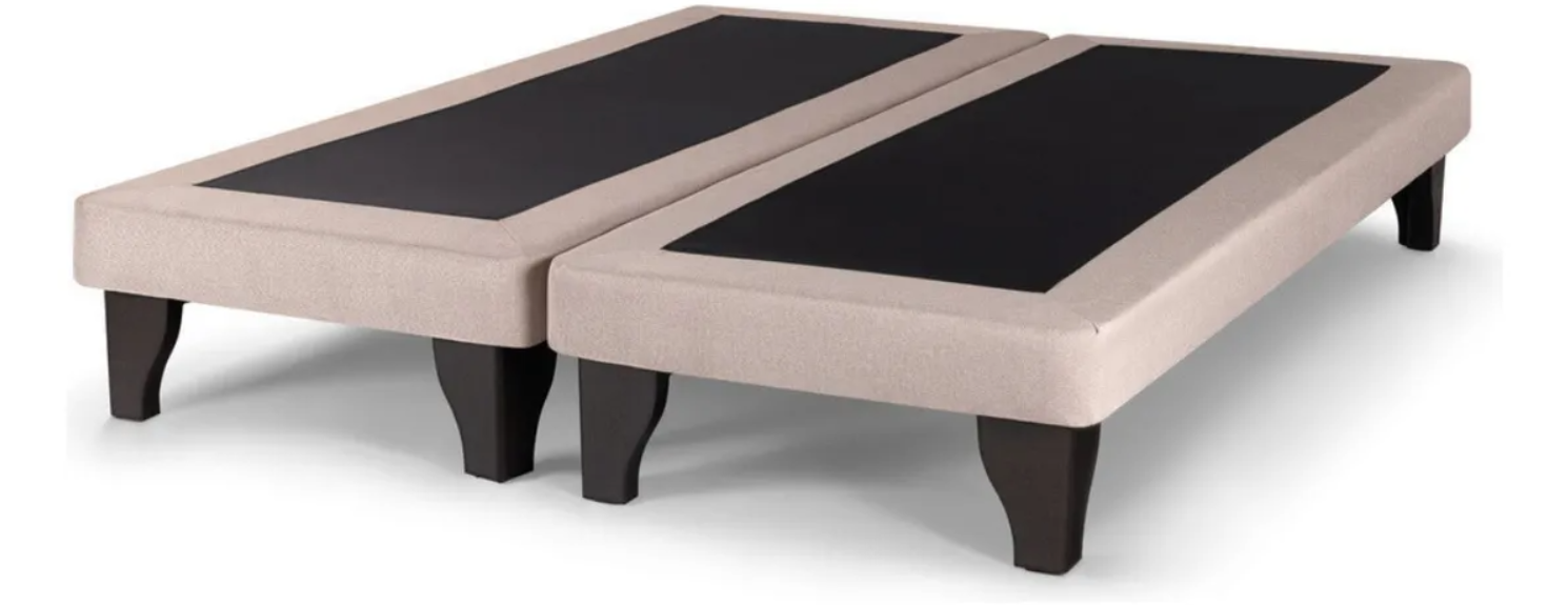 BASE CAMA EUROPEA DULCES SUEÑOS 2 PLAZA 150X200 BEIGE EN FELPA - 1