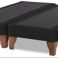 BASE CAMA EUROPEA DULCES SUEÑOS 2 PLAZAS 150X200 NEGRO EN LINO MARCA - 1