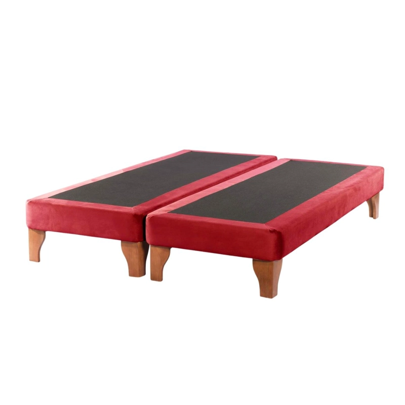BASE CAMA EUROPEA DULCES SUEÑOS SÚPER KING ROJO EN FELPA - 1