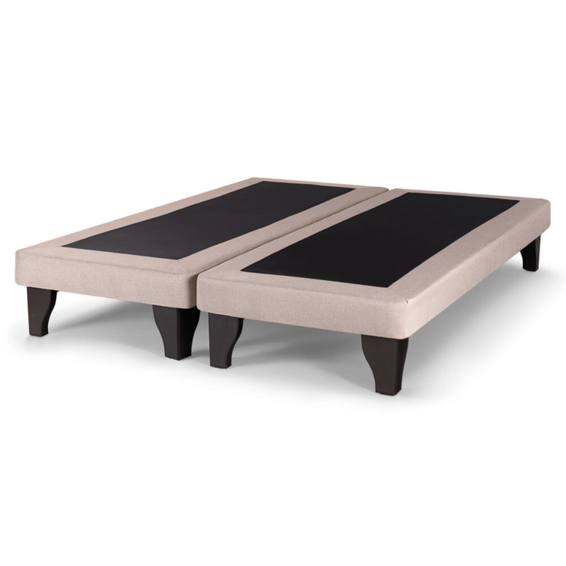BASE CAMA EUROPEA DULCES SUEÑOS 2 PLAZA 150X190 BEIGE EN FELPA - 1
