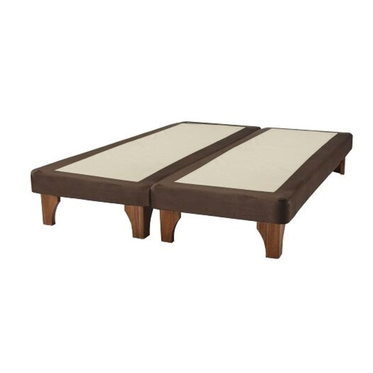 BASE CAMA EUROPEA DULCES SUEÑOS 2 PLAZAS 150X190 CHOCOLATE EN FELPA - 1