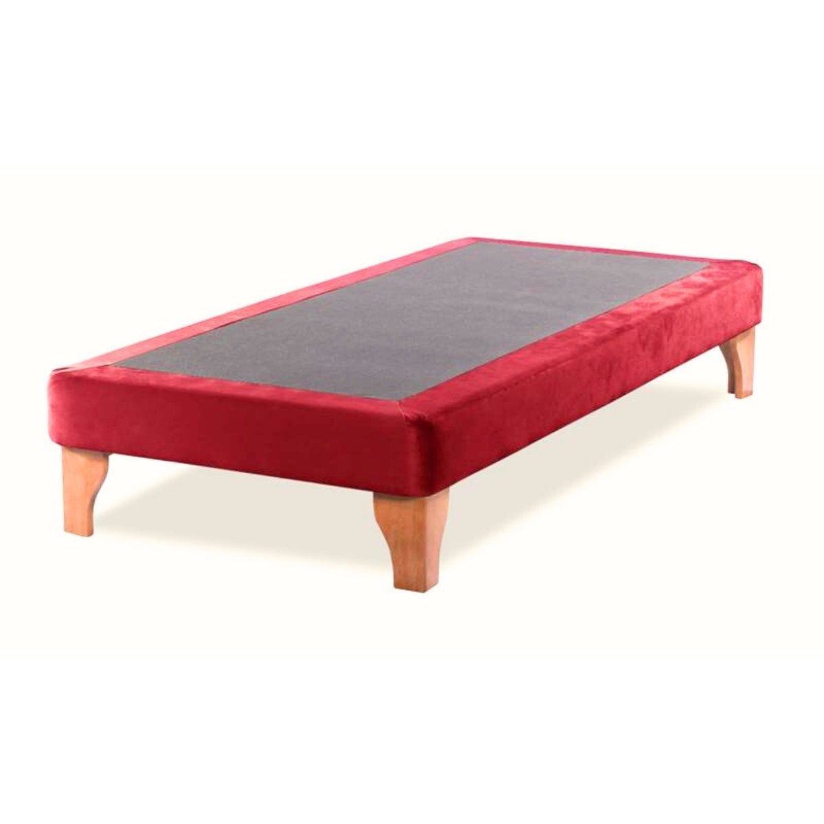 BASE CAMA EUROPEA DULCES SUEÑOS 2 PLAZAS 150X200 ROJO EN FELPA - 1