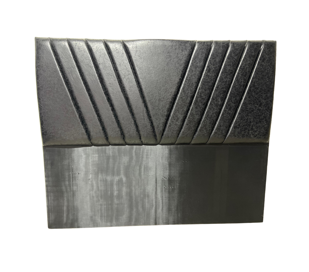 RESPALDO KING A PISO PREMIUM ECO CUERO NEGRO MODULAR EN V - 1