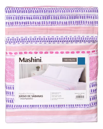 SÁBANAS 1.5 PLAZAS 180 HILOS MASHINI LIRIO - 1