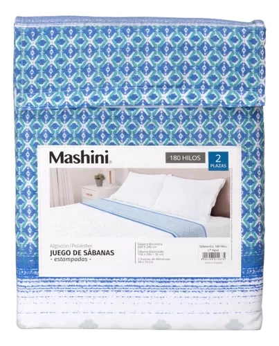 SÁBANAS 1.5 PLAZAS 180 HILOS MASHINI AGUA - 1