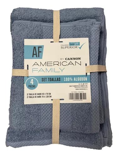 JUEGO DE 4 TOALLAS AF CANNON DE 400GR 2 DE BAÑO + 2 DE MANO DENIM - 1