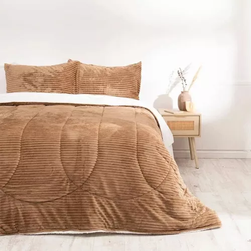 PLUMÓN CORAL SHERPA 2 PLAZAS MASHINI. BEIGE - 1