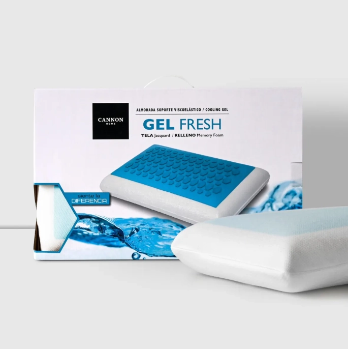 ALMOHADA VISCOELÁSTICA CANNON MEMORY FOAM 60X40 CM GEL FRESH AZUL - 1