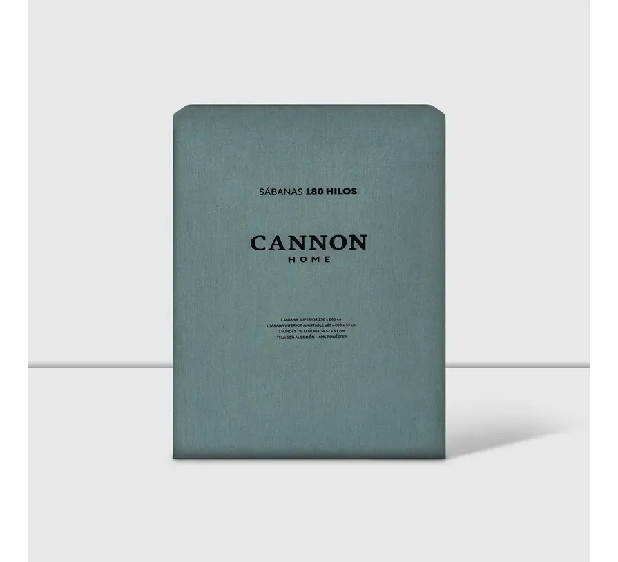 SÁBANAS CANNON 1.5 PLAZAS 180 HILOS LISO TURQUESA - 1