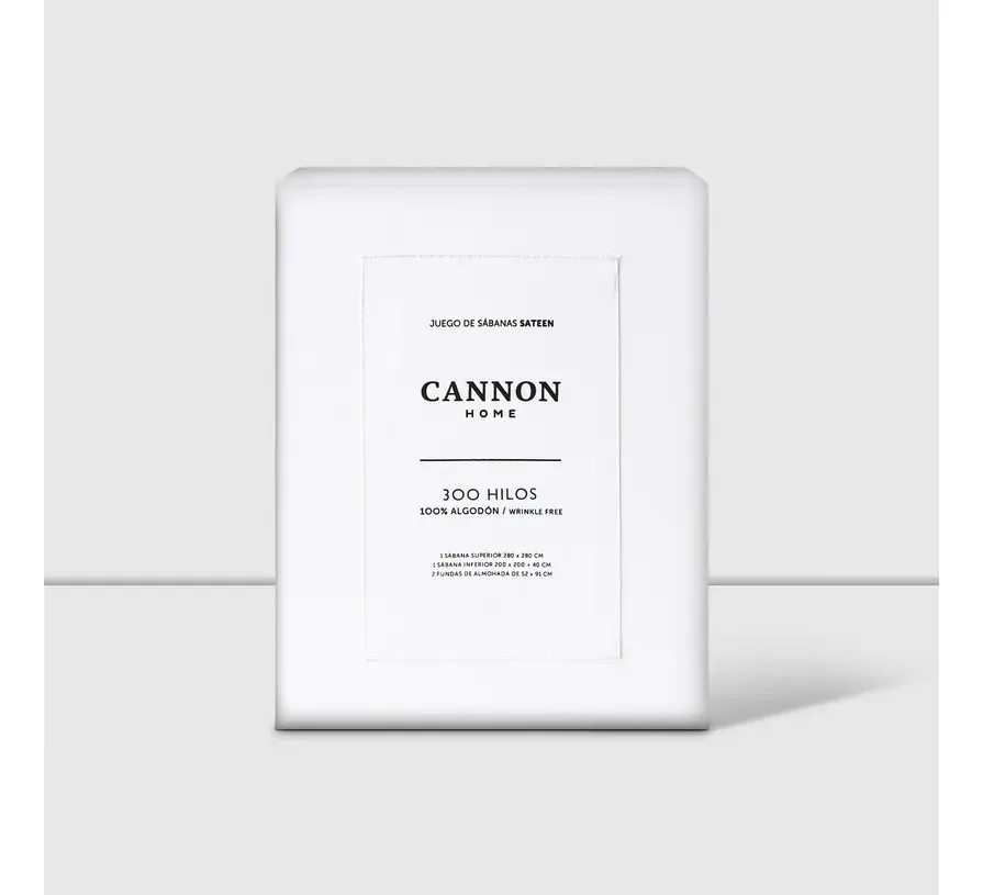 SABANAS 2 PLAZAS CANNON 300 HILOS 100% ALGODON WHITE L - 1