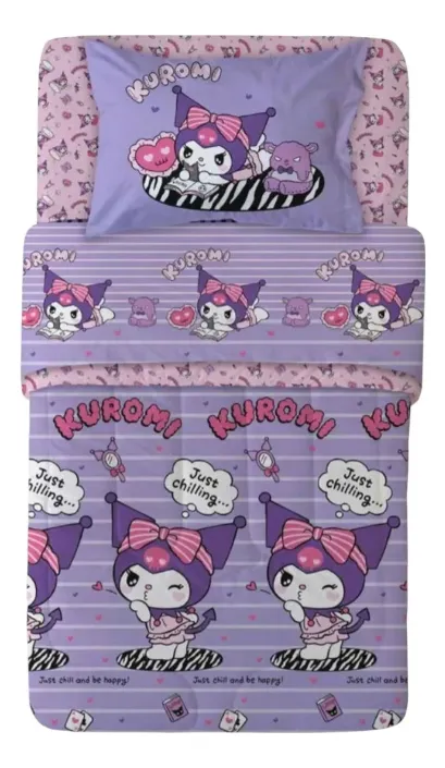 PLUMON MASHINI 1.5 PLAZAS NUEVOS 185X228 CM KUROMI COQUETAS NUEVOS - 1