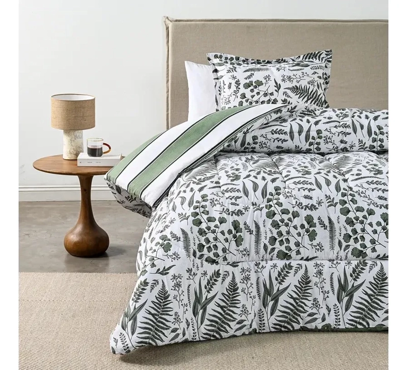 PLUMON CANNON REVERSIBLE SUPER SOFT 2 PLAZAS 240X230 CM GREENERY - 1