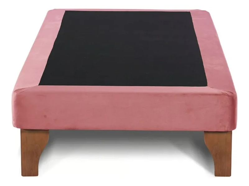 BASE DE CAMA EUROPEA 1 PLAZAS GRIS OSCURO EN FELPA 90X190 - 1
