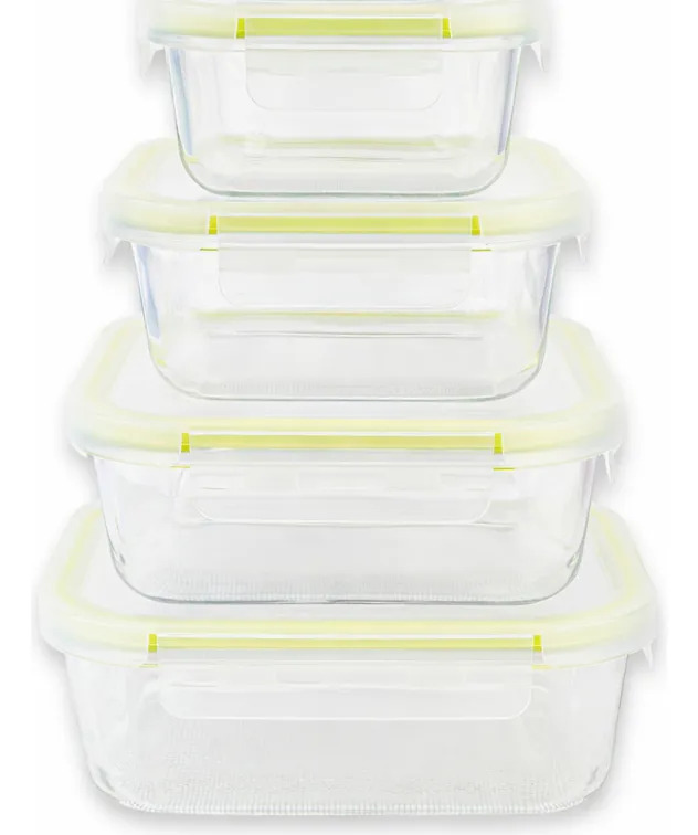 SET DE 4 HERME TICOS/CONTENEDORES DE VIDRIO CON TAPA FRESH - 1