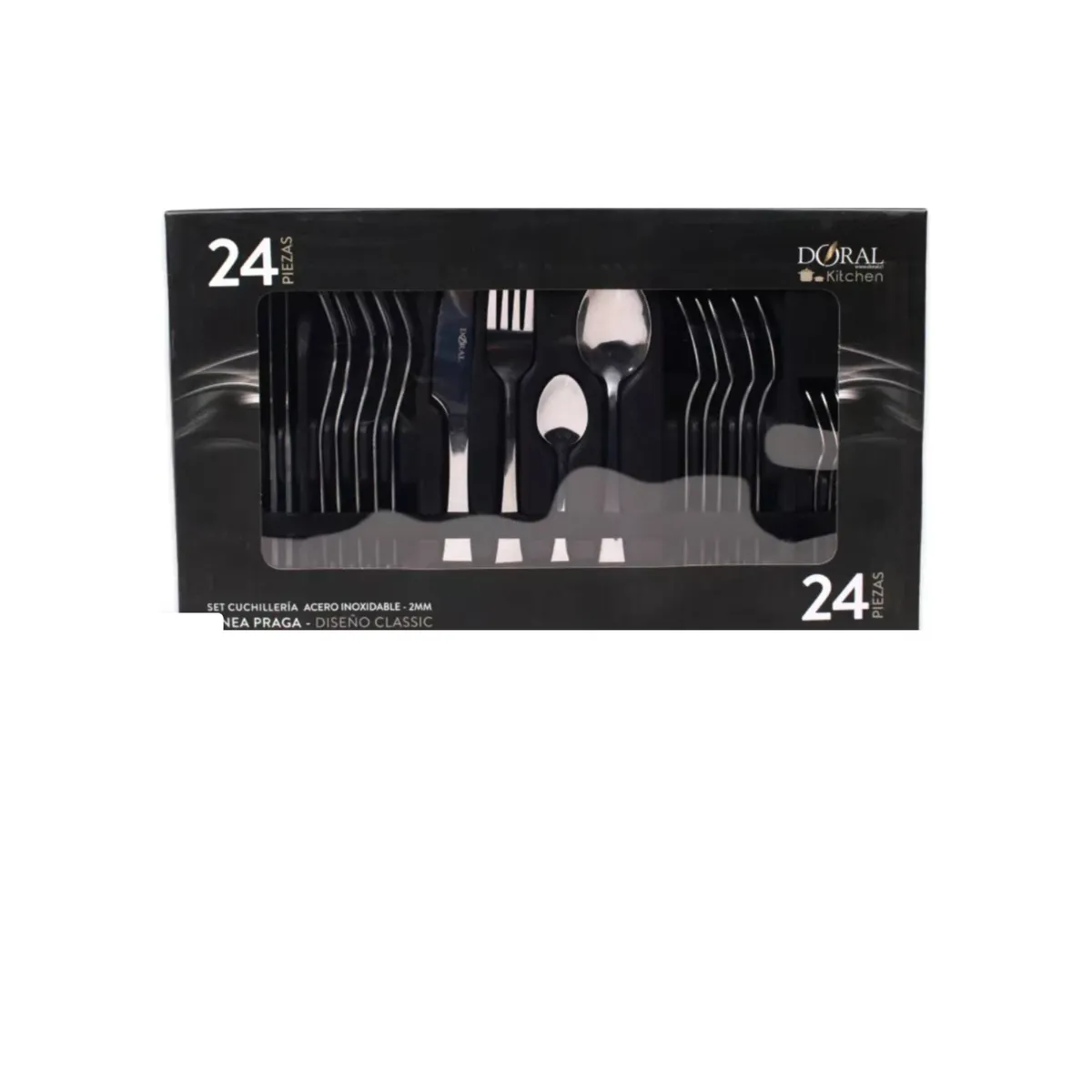 SET DE CUCHILLERIA PRAGA 24 CUBIERTOS DORAL 2MM CLASSIC - 1