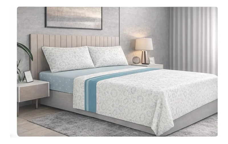 SABANA 2 PLAZA PREMIUM COMPOSE 144 HILOS PATTERN - 1