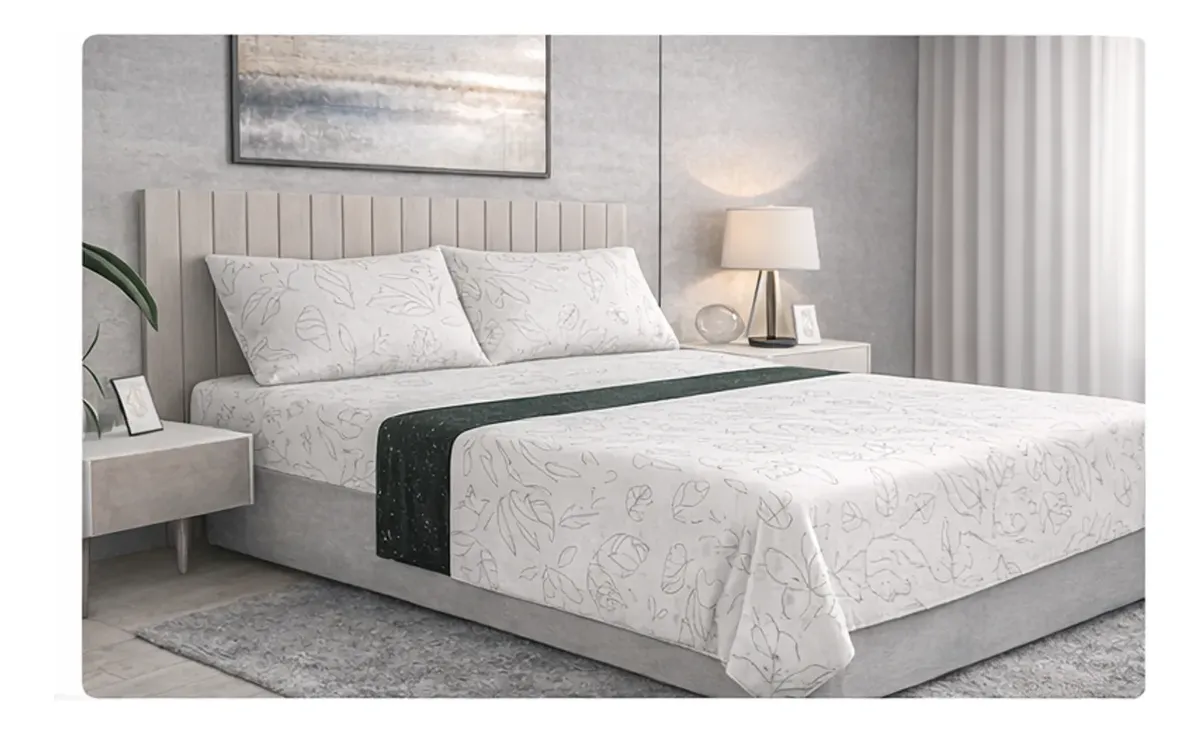 SABANA 2 PLAZA PREMIUM COMPOSE 144 HILOS SWISS - 1