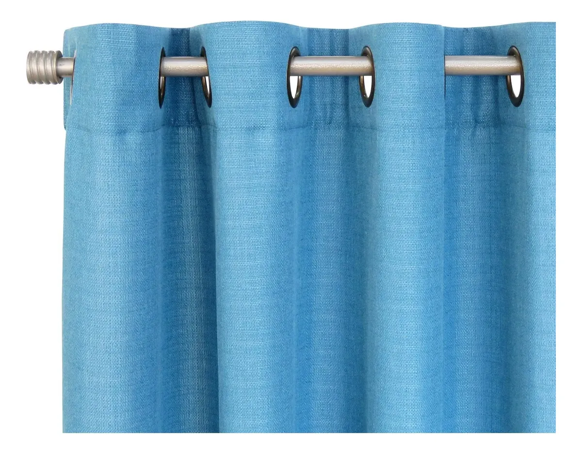 SET DE CORTINAS MONACO DE 8 PIEZAS 140X220CM MARCA IDETEX TURQUESA - 1