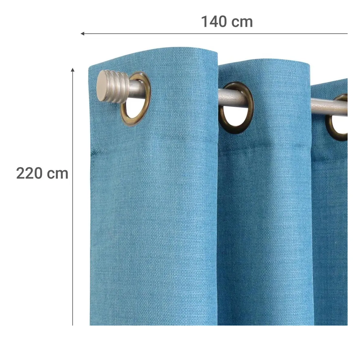 SET DE CORTINAS MONACO DE 8 PIEZAS 140X220CM MARCA IDETEX TURQUESA - 2