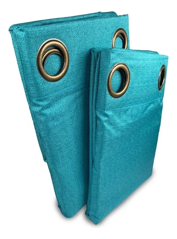 CORTINA TERMICA BLACKOUT VICTORIA DORAL 135X220 ( 2 PAÑOS) AZUL PETROLEO - 1