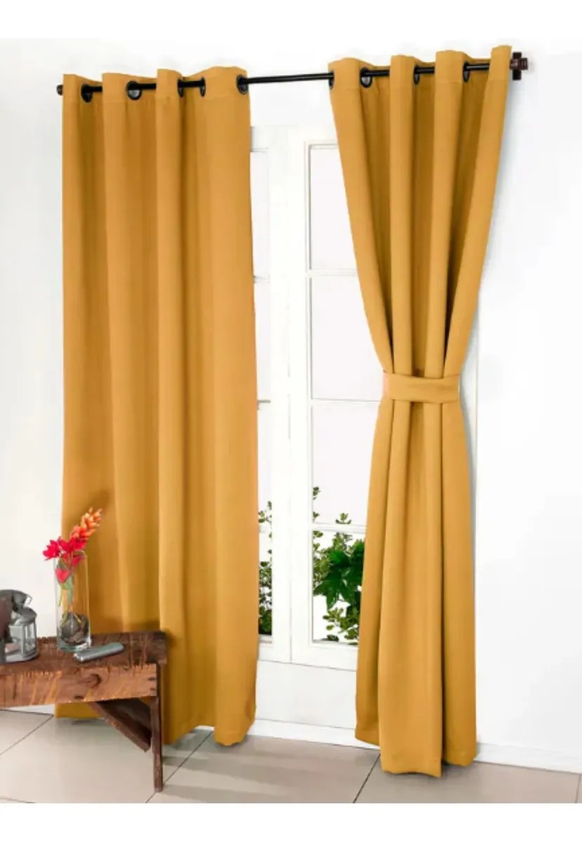 CORTINA TERMICA BLACKOUT VICTORIA DORAL 135X220 ( 2 PAÑOS) MOSTAZA - 2