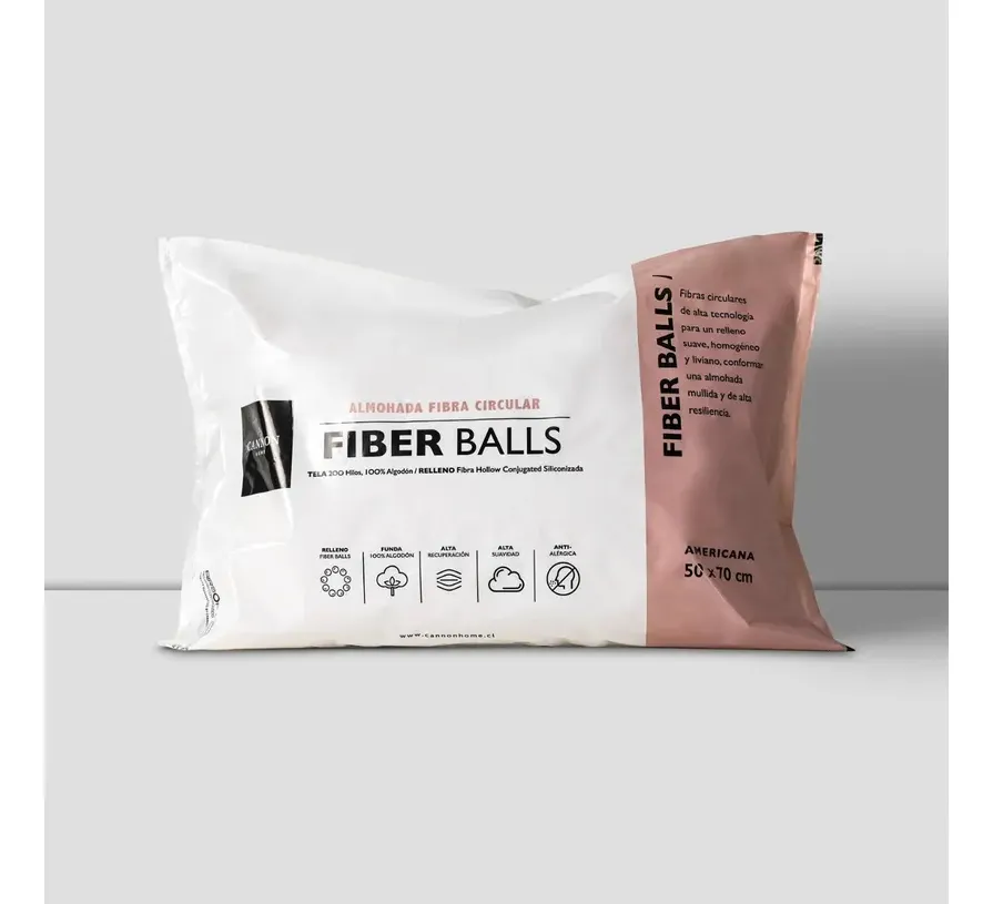 ALMOHADA CANNON 200 HILOS FIBER BALLS KING 50X90 - 1