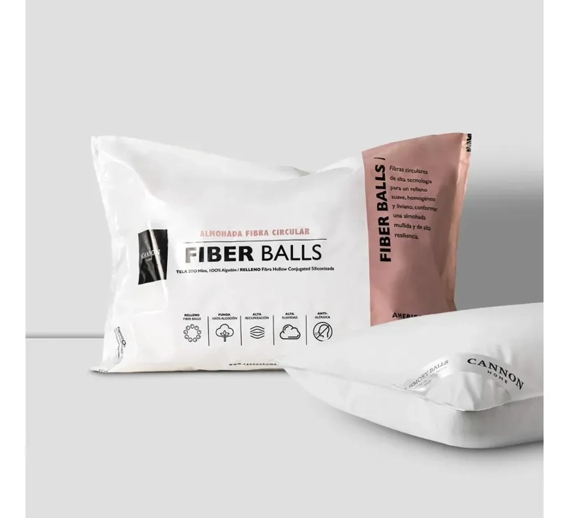 ALMOHADA CANNON 200 HILOS FIBER BALLS KING 50X90 - 4