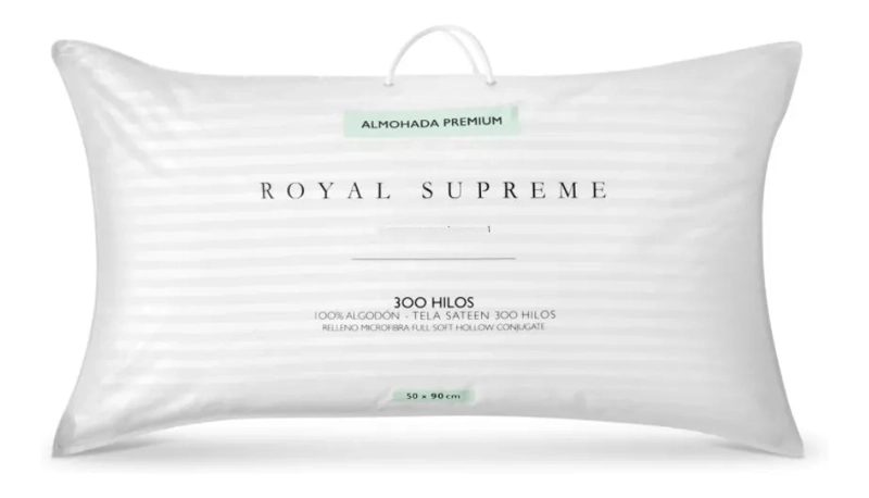 ALMOHADA ROYAL SUPREME 50 X 90 BY CANNON 300 HILOS BLANCO - 1