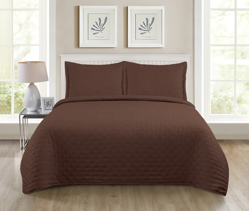 QUILT ROMA KING ILLUSIONS TEMPORADA PRIMAVERA -VERANO CAFE - 1
