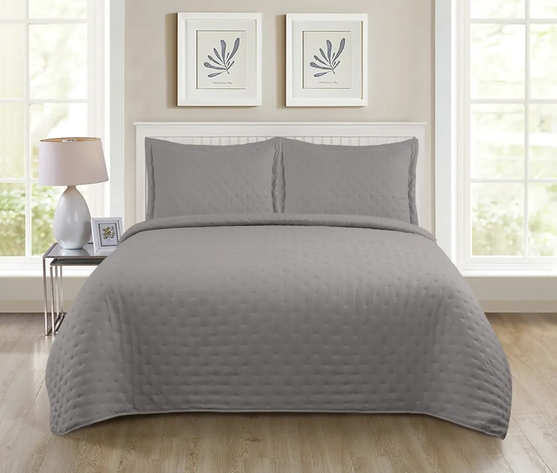 QUILT ROMA 2 PLAZAS ILLUSIONS TEMPORADA PRIMAVERA -VERANO GRIS - 1
