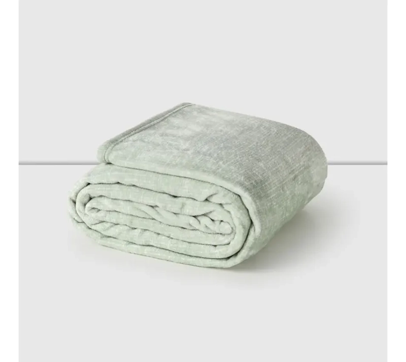 FRAZADA FLANNEL AMERICAN FAMILY GRID CANNON KING AQUA - 2