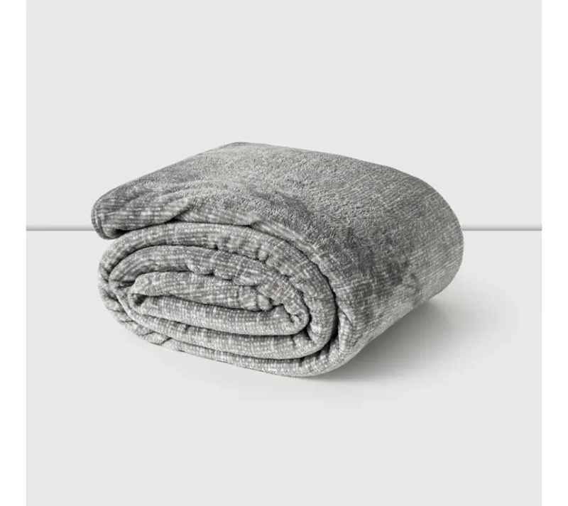 FRAZADA FLANNEL AMERICAN FAMILY GRID CANNON KING GRIS - 2