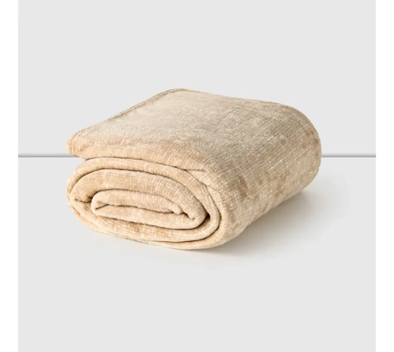 FRAZADA FLANNEL AMERICAN FAMILY GRID CANNON KING BEIGE - 2