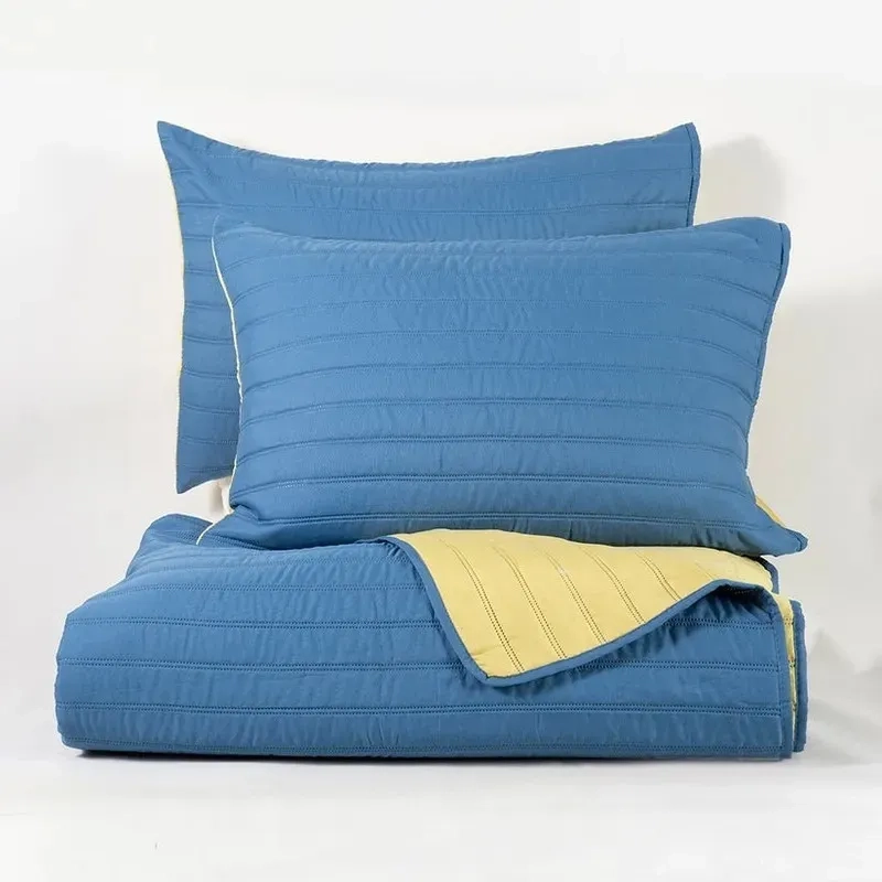 QUILT TOLEDO KING MASHINI DISEÑO MODERNO AZUL/AMARILLO - 3