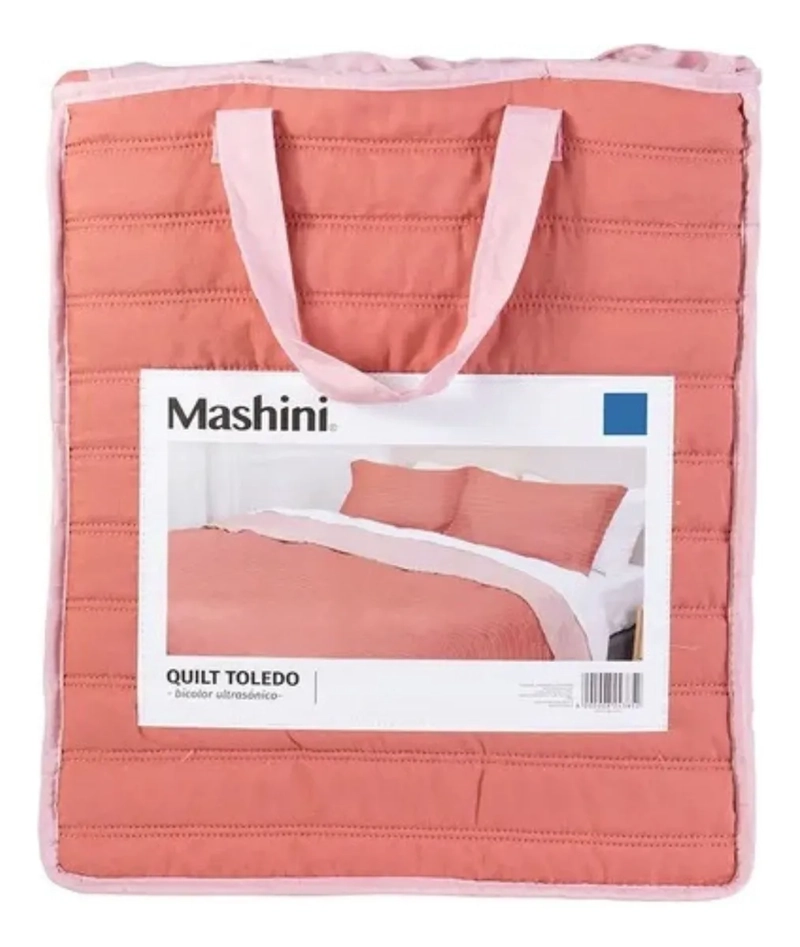 QUILT TOLEDO KING MASHINI DISEÑO MODERNO TERRA/ROSADO - 2